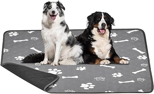 Petbank Almohadillas lavables para orina para perros, 39 x 35 pulgadas, almohadillas grandes reutilizables para cachorros, de alta absorción,