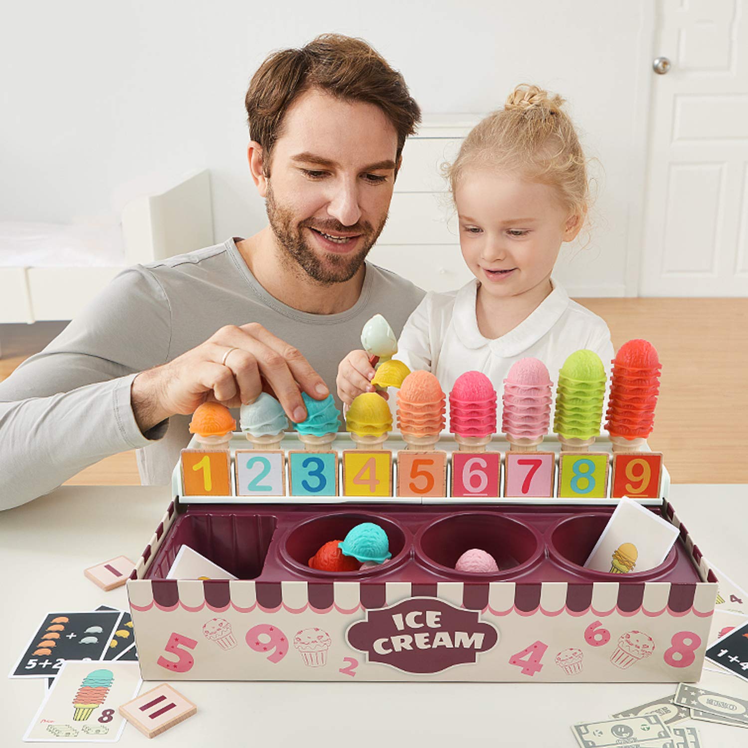 TOP BRIGHT Ice Cream Play Set Math and Logic Game Ice Cream Scoop
