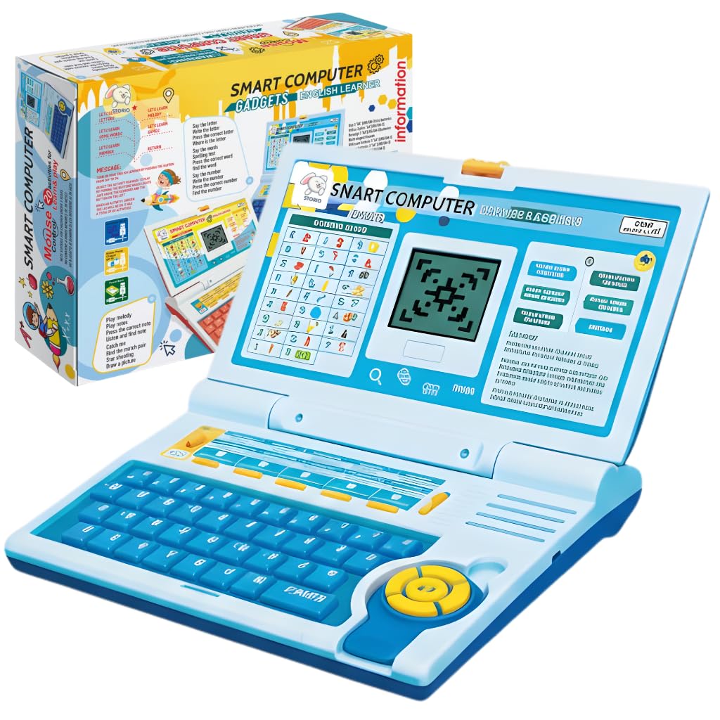Storio Educational Kids Laptop Learning Toy for Boys & Girls Age 2–5 Years | Fun Activity Computer Toy | Learn Alphabet, Letters, Words, Numbers, Games, Music & Logic | Interactive Learning Toy - Blue-image-3