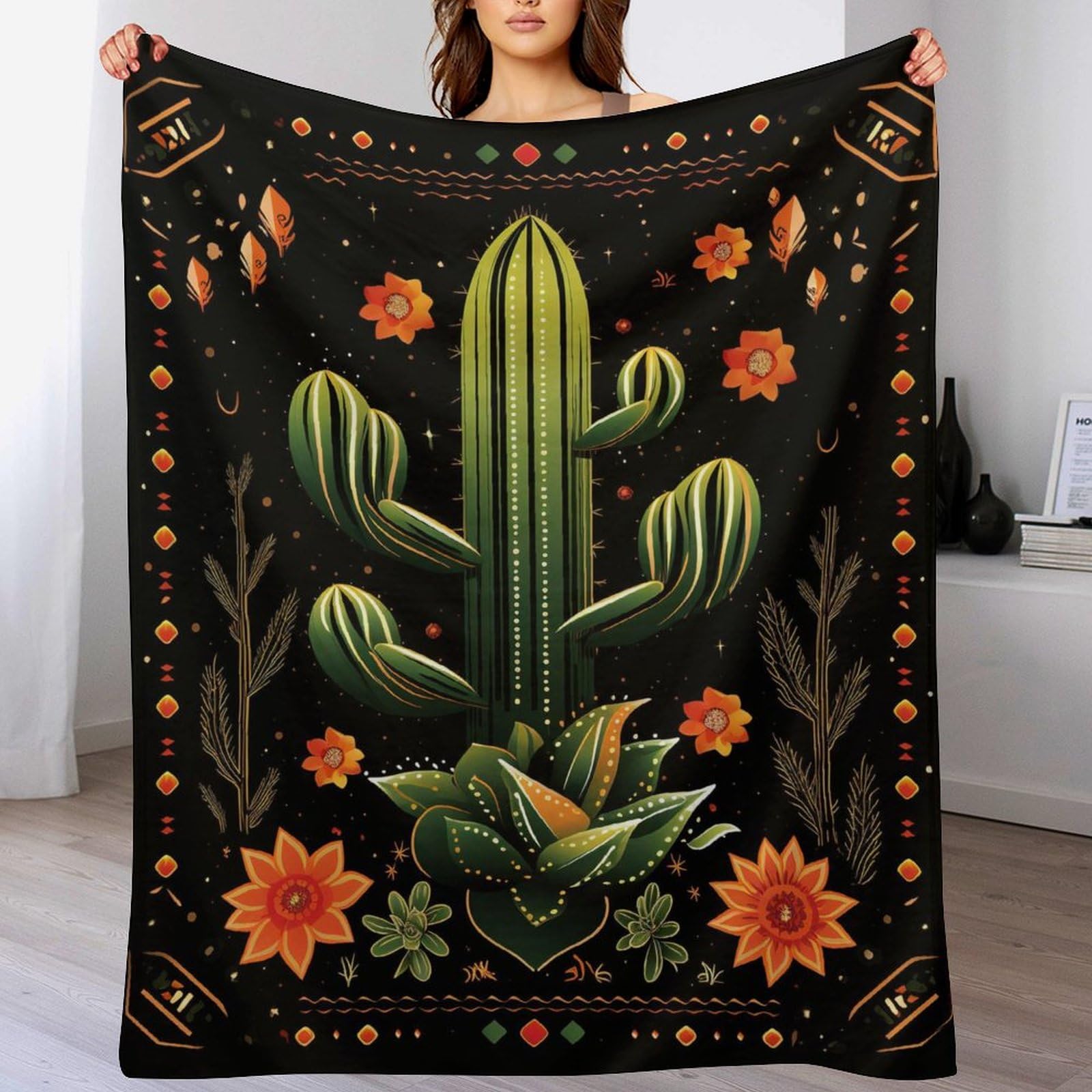 Manta de cactus para sofá adiós al frío en el salón manta grande 150x200