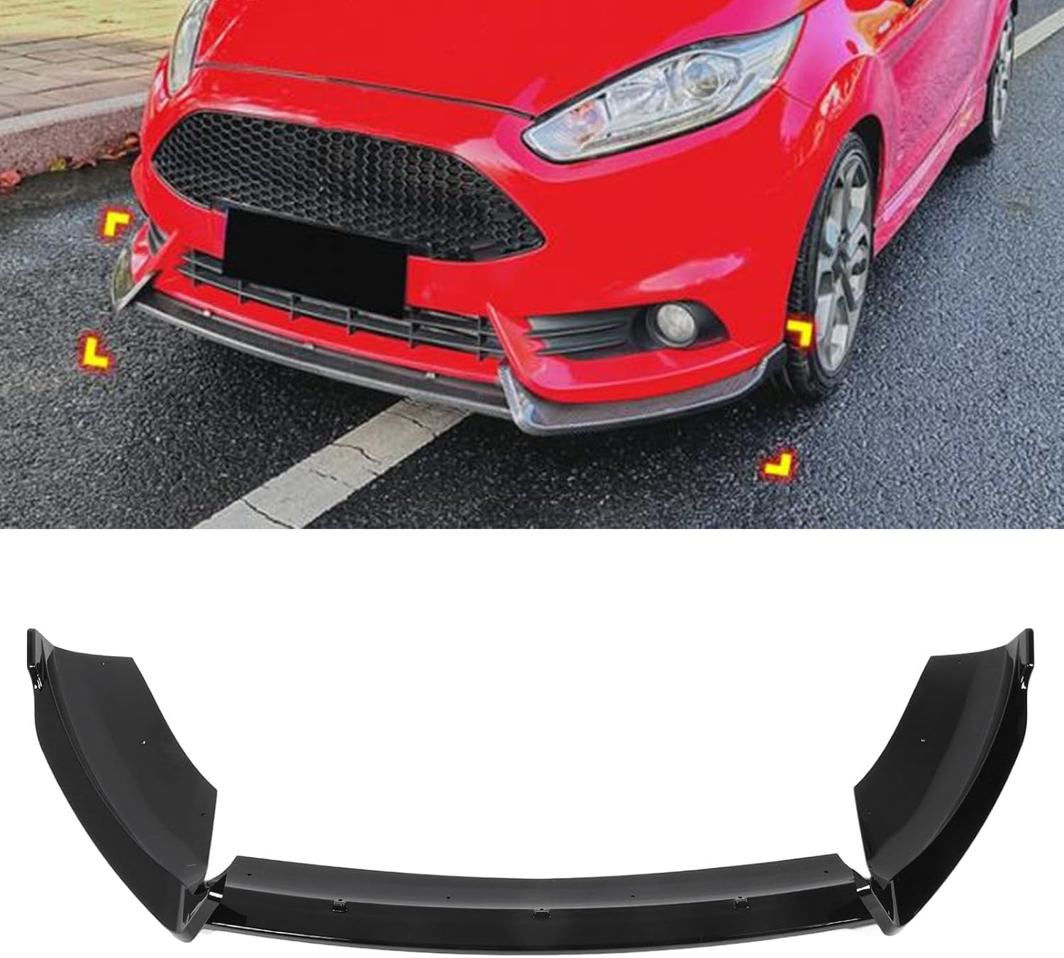 Keenso Front Bumper Lip Spoiler Splitter for B, Enhances Aerodynamics, Premium Materials Fits ST MK6 2012-2017, MK6 2008-2017 (Bright Black)