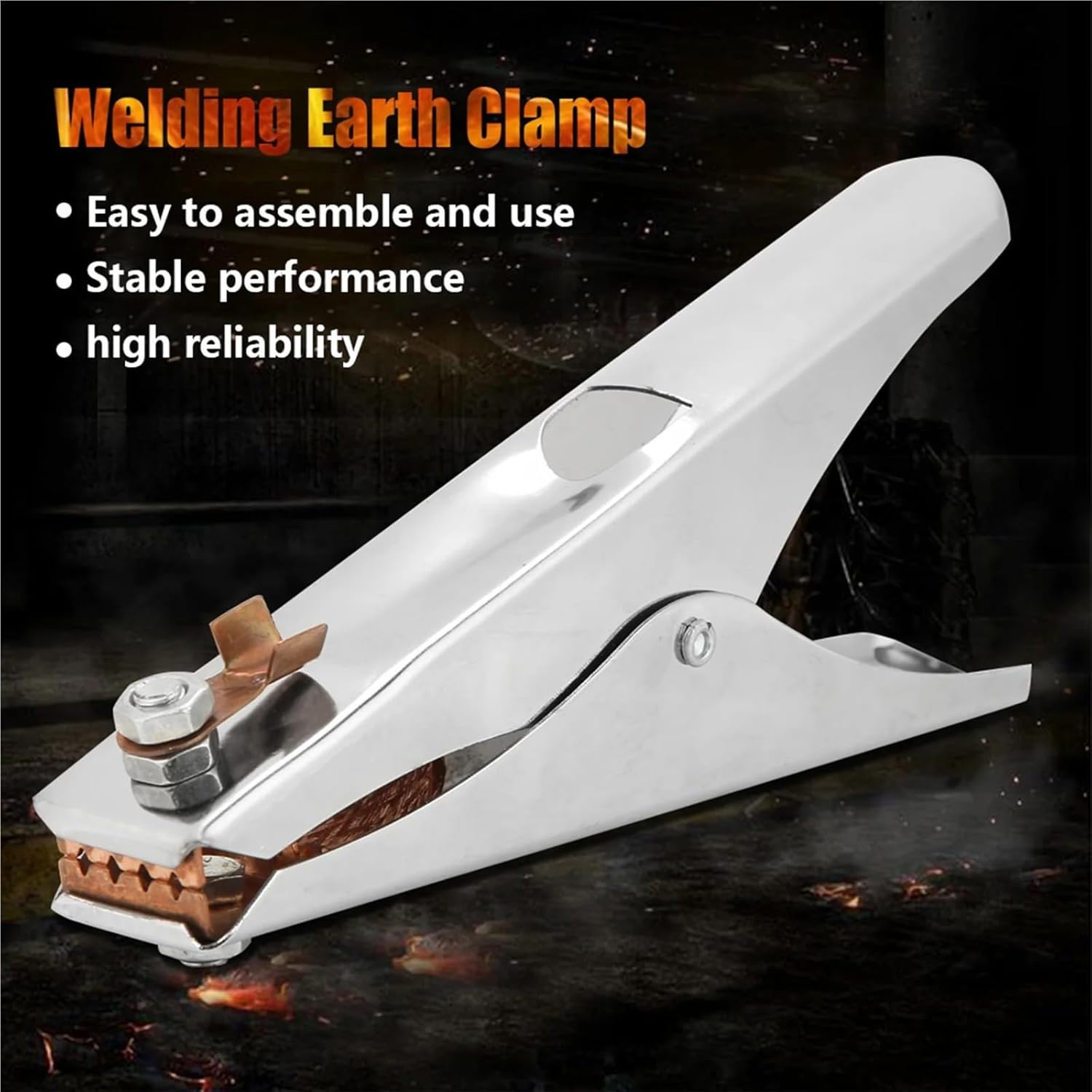 500A Electroplated Ground Clamp Copper Welding Earth Clip For Manual Welder 1Pcs