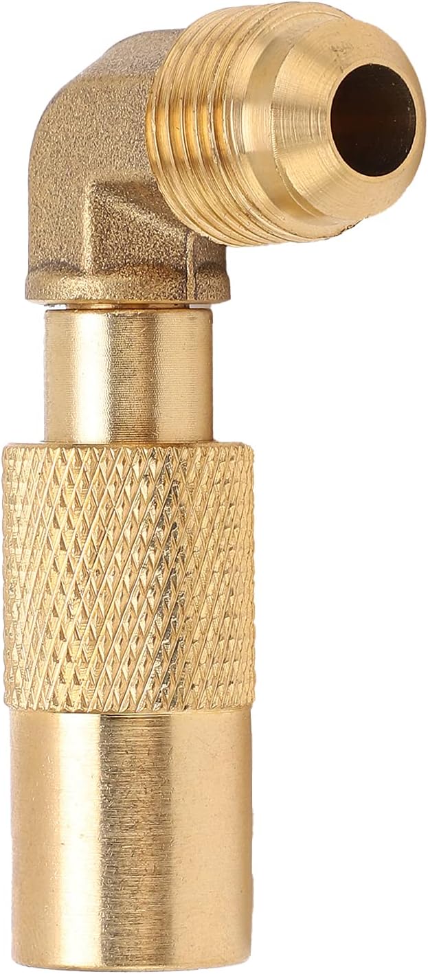 Propane Refill Elbow Adapter, 90 Degree Gas Adapter Large Working Temperature Convenient Brass Material for Connecting Electrical Appliances for Gas Tank