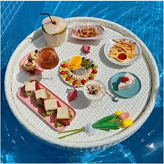 RoundServing Tray Food Tray with Handles for Adults Sandbars Spas Bath and Parties