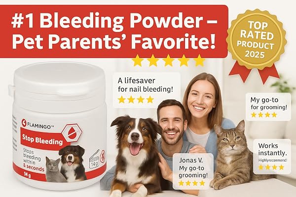 Flamingo Polvere Emostatica per Cani, Gatti e Piccoli Animali – arresta Il sanguinamento in 5 Secondi – per Unghie e ferite superficiali – Effetto lenitivo e disinfettante – Dalko - 3