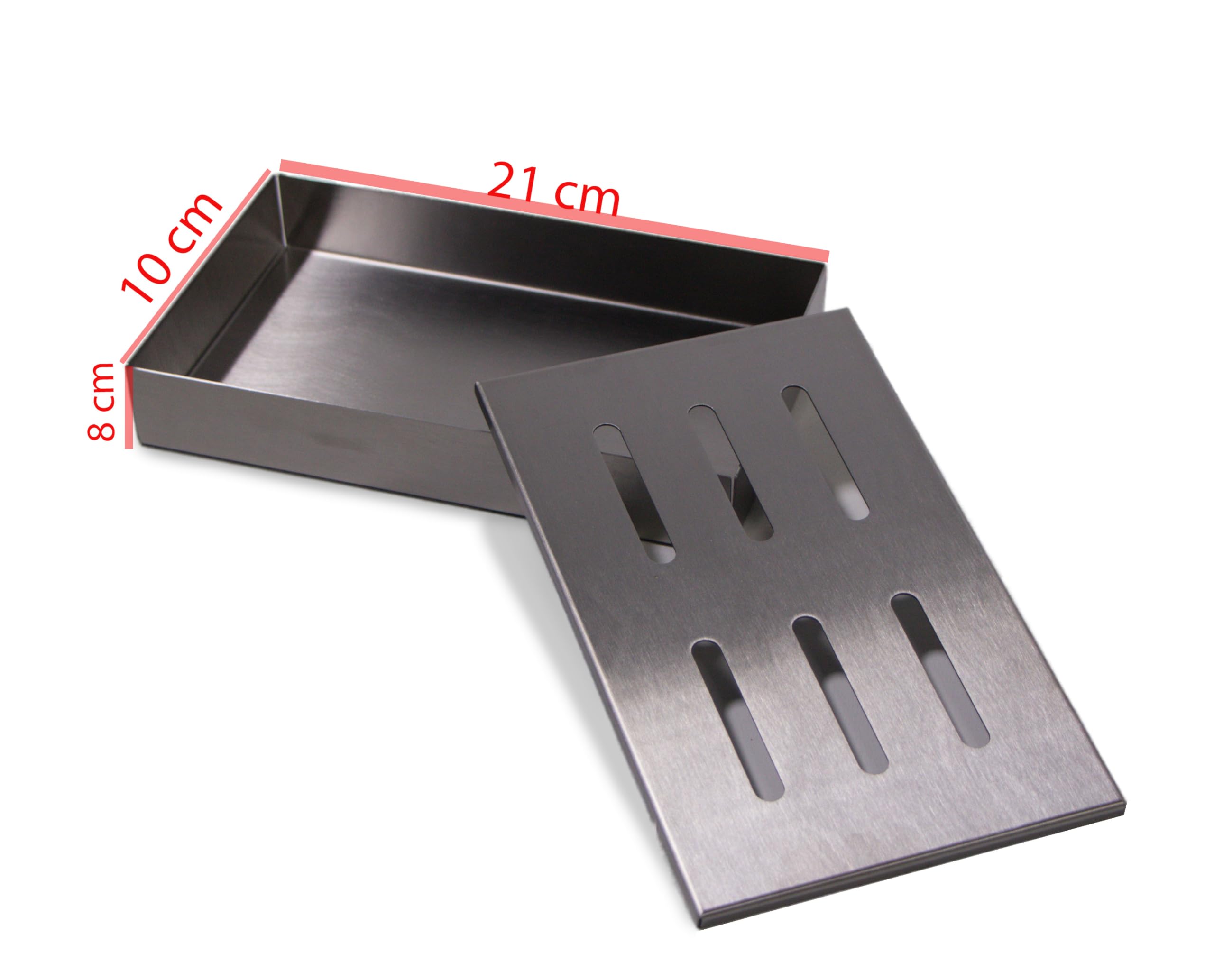 Räucherbox Edelstahl - Ermöglicht intensives Raucharoma auf Gas- und Kohlegrills, zum Räuchern von Fisch und Fleisch, macht jedes Grillgut zum geschmacklichen Highlight - 21x13x3,5cm