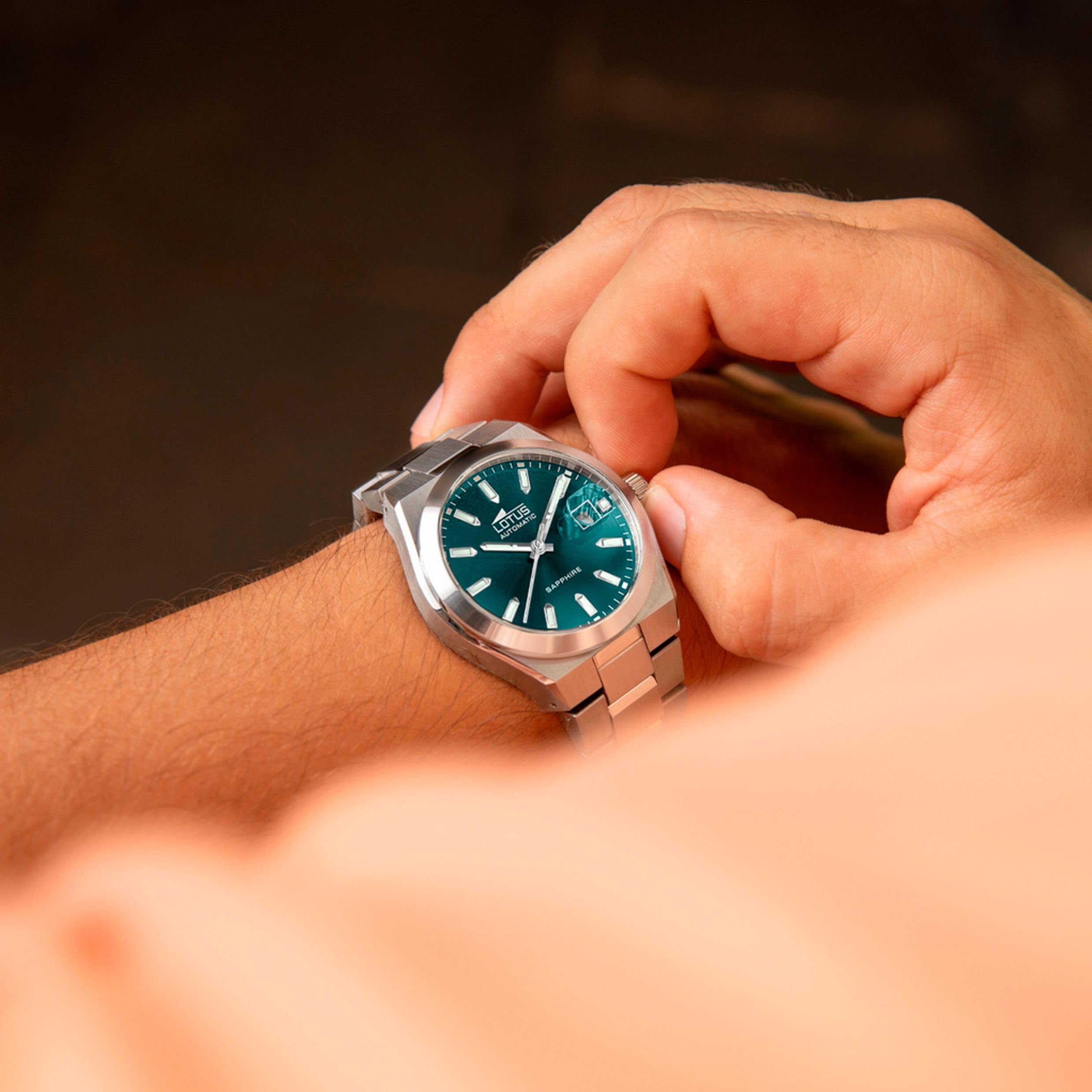 LOTUS Reloj Automático Hombre de Acero Inoxidable 316l Plateado