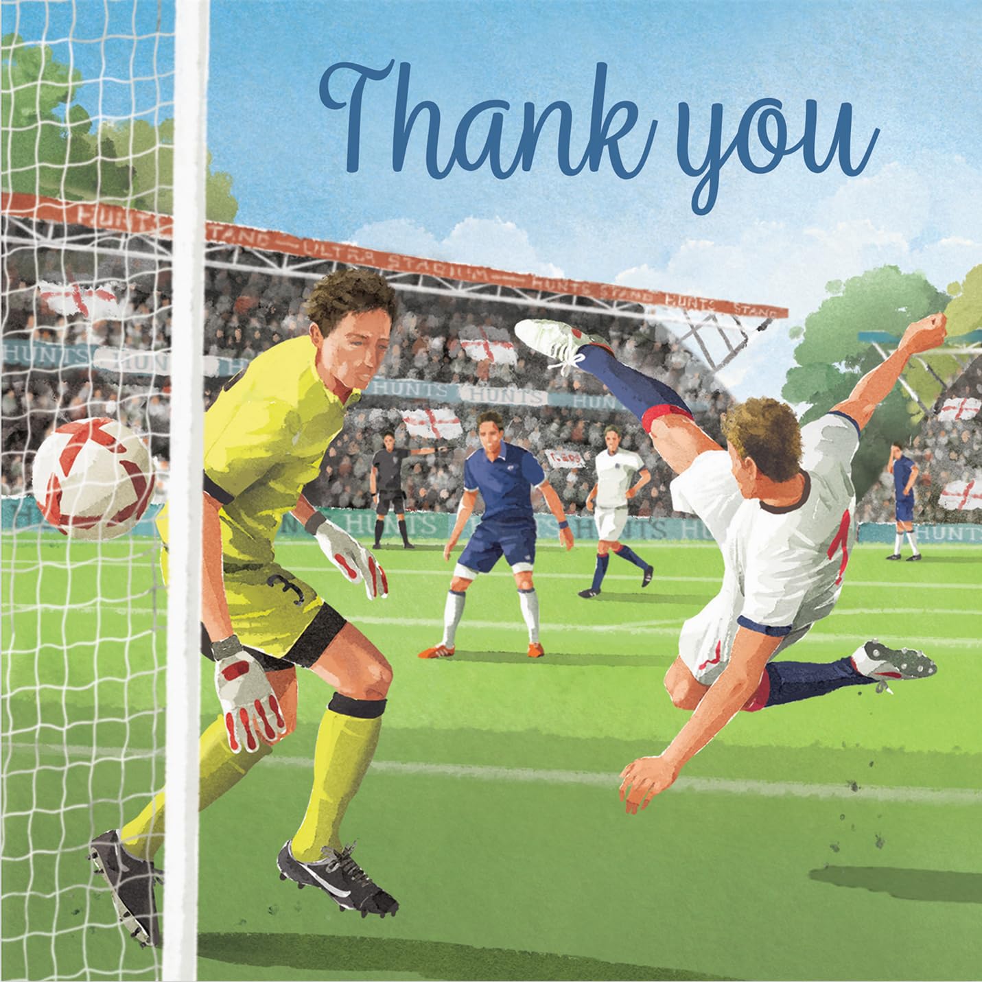 Hunts England, Football Fun Thank You Card For Him, Milo's Gallery, Footy Thank You Card, Thank You Card For Footie Fans - Image 2