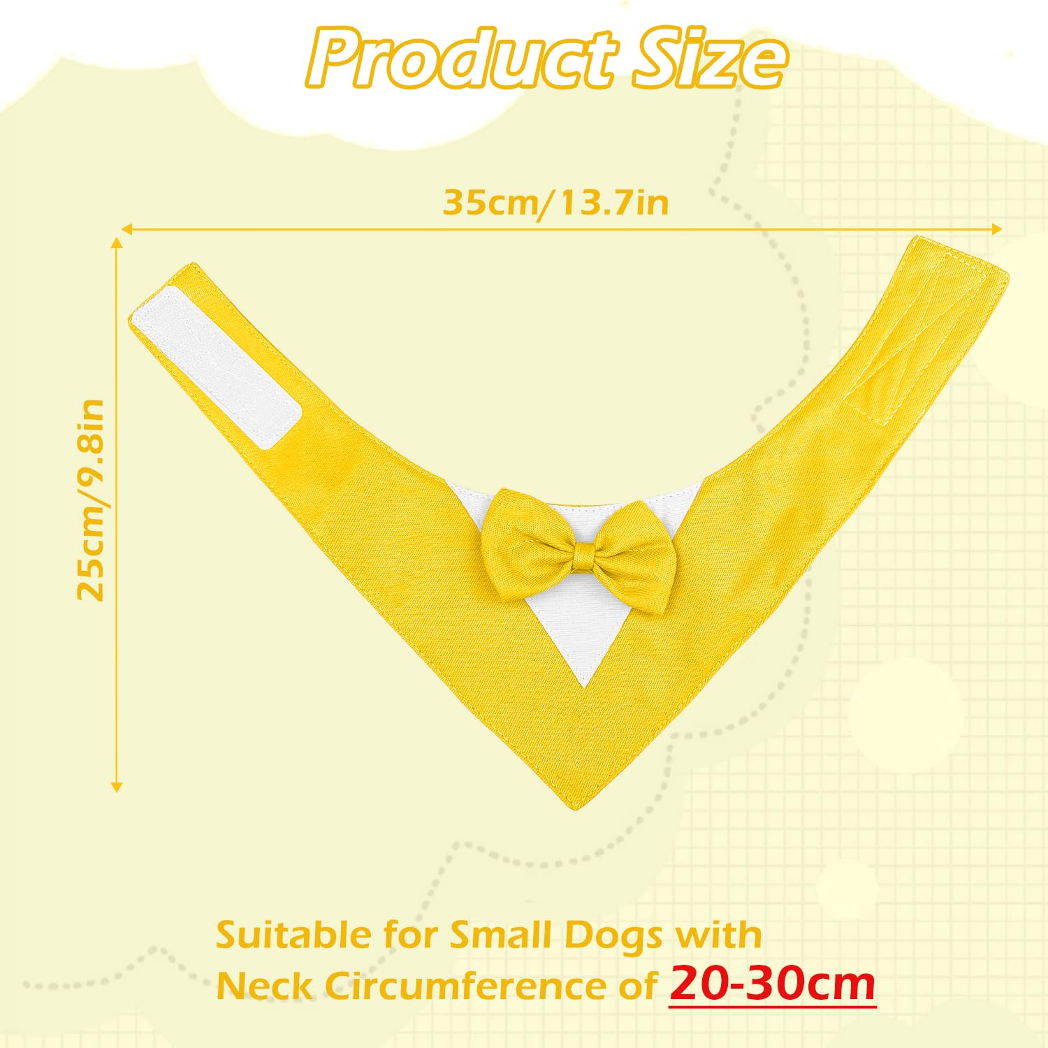 Dog Tuxedo with Bow Tie, Dog Wedding Bandana Collar for Small Dogs Dog Suit for Weddings Engagements, Parties - Image 2