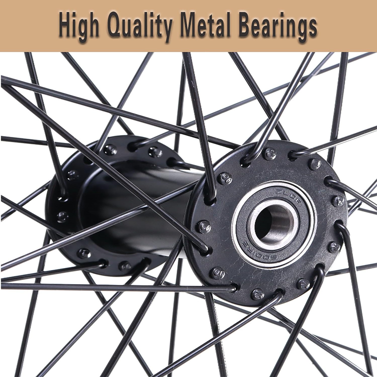 Rueda Trasera de Recambio para Silla de Ruedas Deportivas, 24 × 1.95 (52-507) Inflables Todoterreno Neumático para Interiores y Exteriores(Bearing 12.7mm)