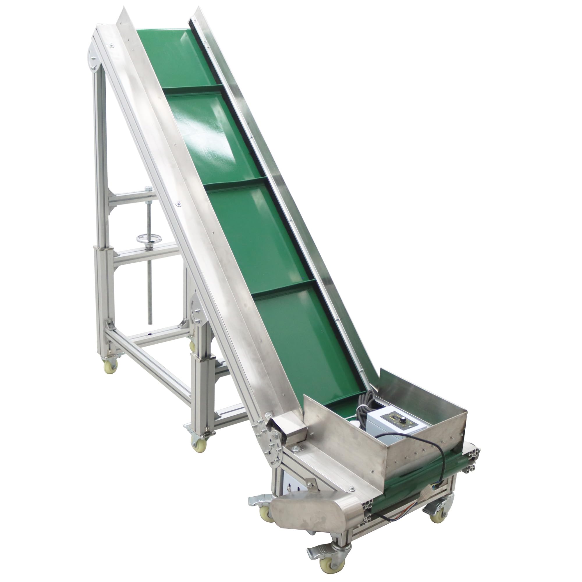 HQHAOTWU Electric Climbing Conveyor PVC Belt Conveyor Aluminium Alloy Frames Climbing Convey System Machine Adjustable Speed 66.9in Slope Length