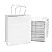 White Paper Bags with Handles - 8x4x10 Inch 50 Pack Small Kraft Shopping Bags, Craft Gift Totes in Bulk for Boutiques, Small Business, Retail Stores, Birthdays, Party Favors, Jewelry, Merchandise