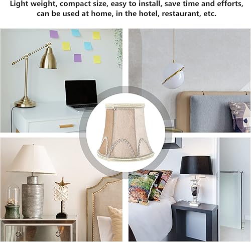 Miniatura 4 de DOITOOL Pantallas de lámpara, pantalla de lámpara, pantalla de tela de barril, cubierta de luz vintage, para lámpara de mesa, lámpara colgante,