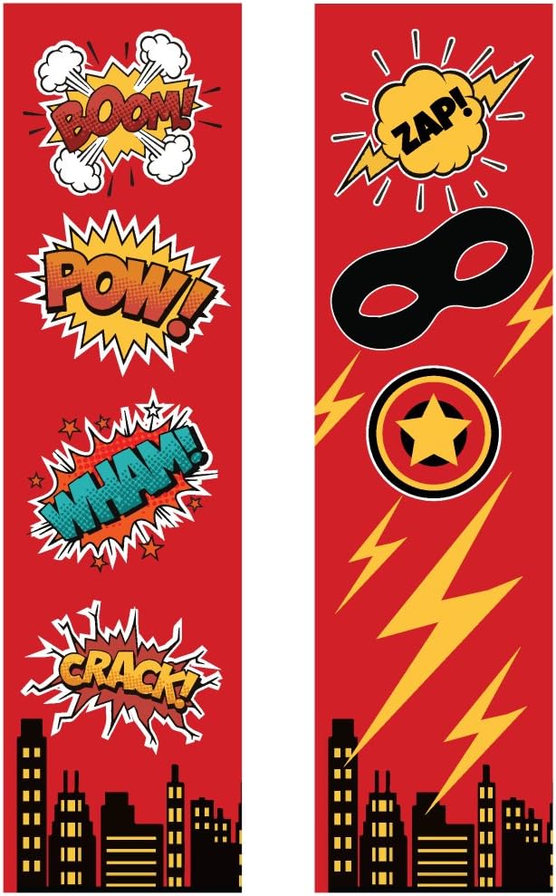 amazon com 24 superhero bookmarks for kids super heroes birthday party favors supplies reading incentives school student prizes red superhero bookmarks bulk toys games