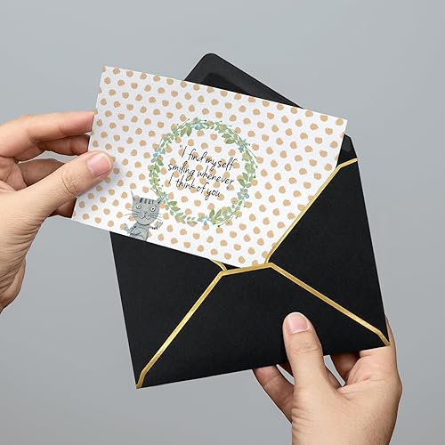 Miniatura 6 de Paquete de 50 sobres de 5 x 7 pulgadas para invitaciones con borde dorado, sobres autoadhesivos A7 con solapa en V para tarjetas de felicitación,