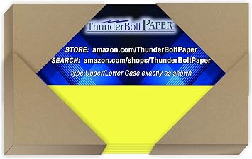 200 Neon Yellow Fluorescent Color Cardstock - 3" X 5" 3X5 Inches Photo|Card|Frame Size - 65# lb/Pound Light Card Weight Cover Paper - Quality Printable Smooth Surface Sheets