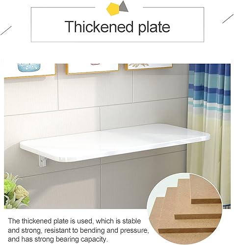 Miniatura 6 de Mesa plegable de lavandería para montar en la pared, mesa de cocina plegable, mesa de cocina resistente con soporte, mesa de pared portátil para