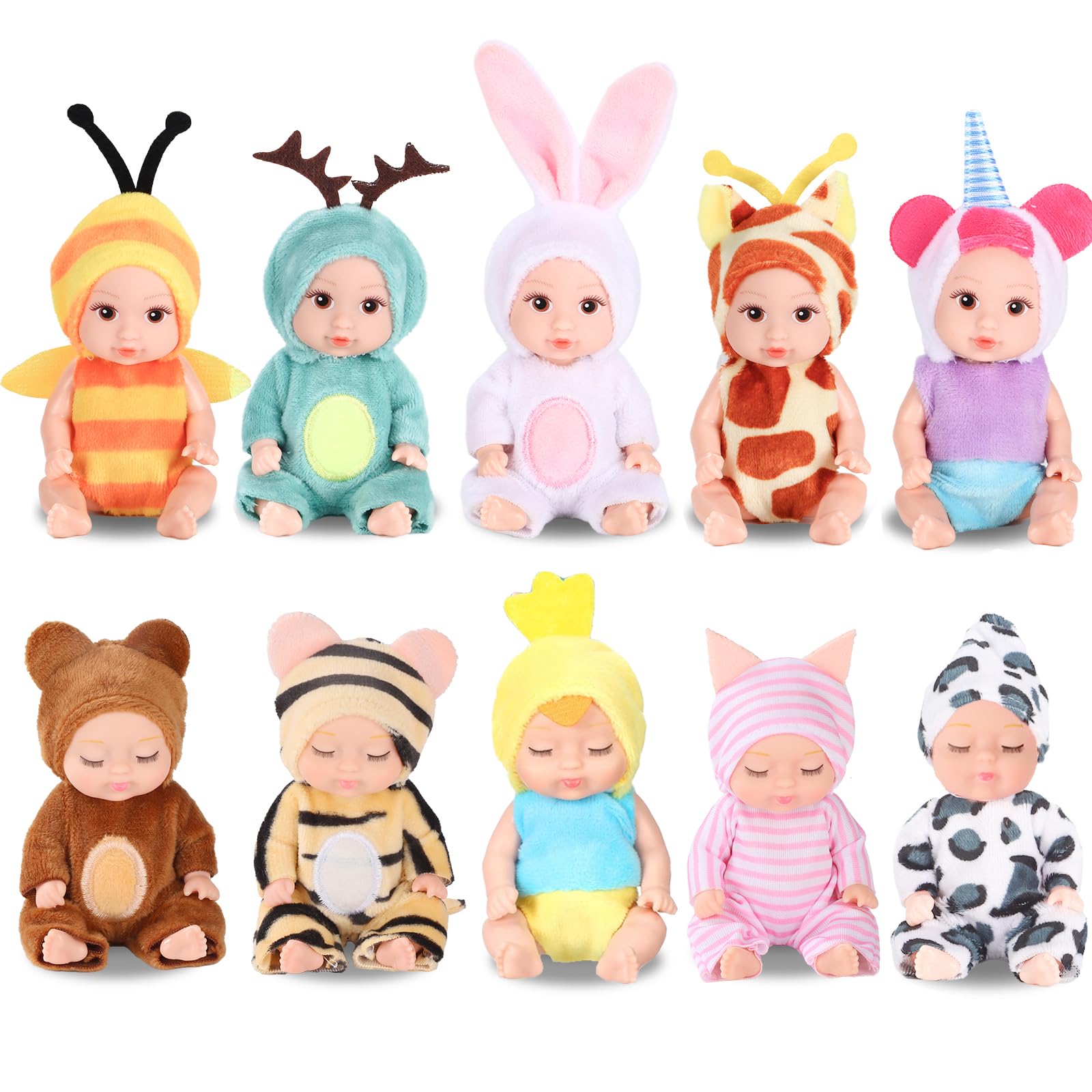Amazon.com: MXSYSHYJ 10 Pcs 4 Inch Mini Dolls Playset - Reborn