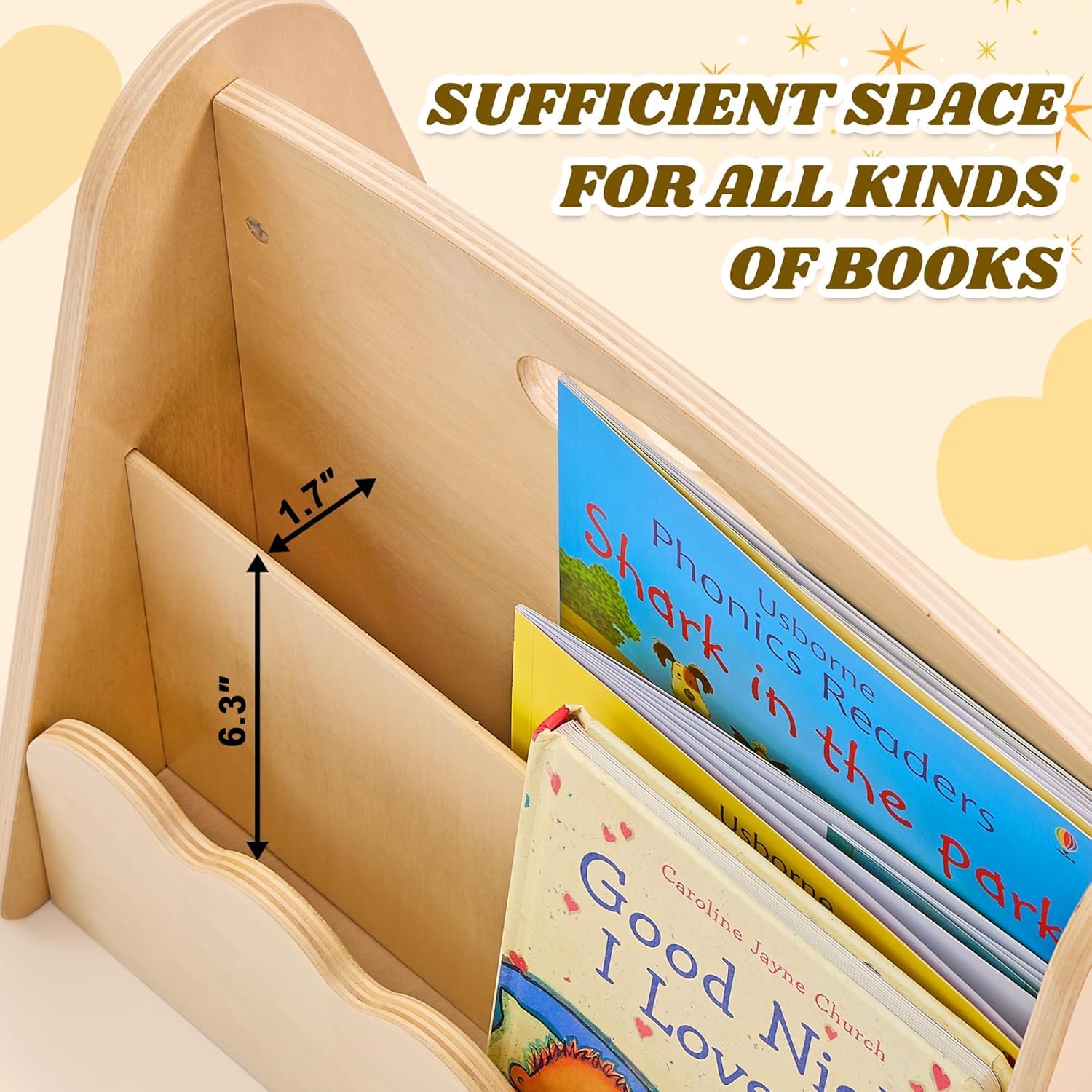 Jolitac 3tlg Kinder Bücherregal, Kinderzimmer Spielzeugregal aus Holz, Spielzeug Organizer Regal Aufbewahrung für Kindergarten, Spielzimmer