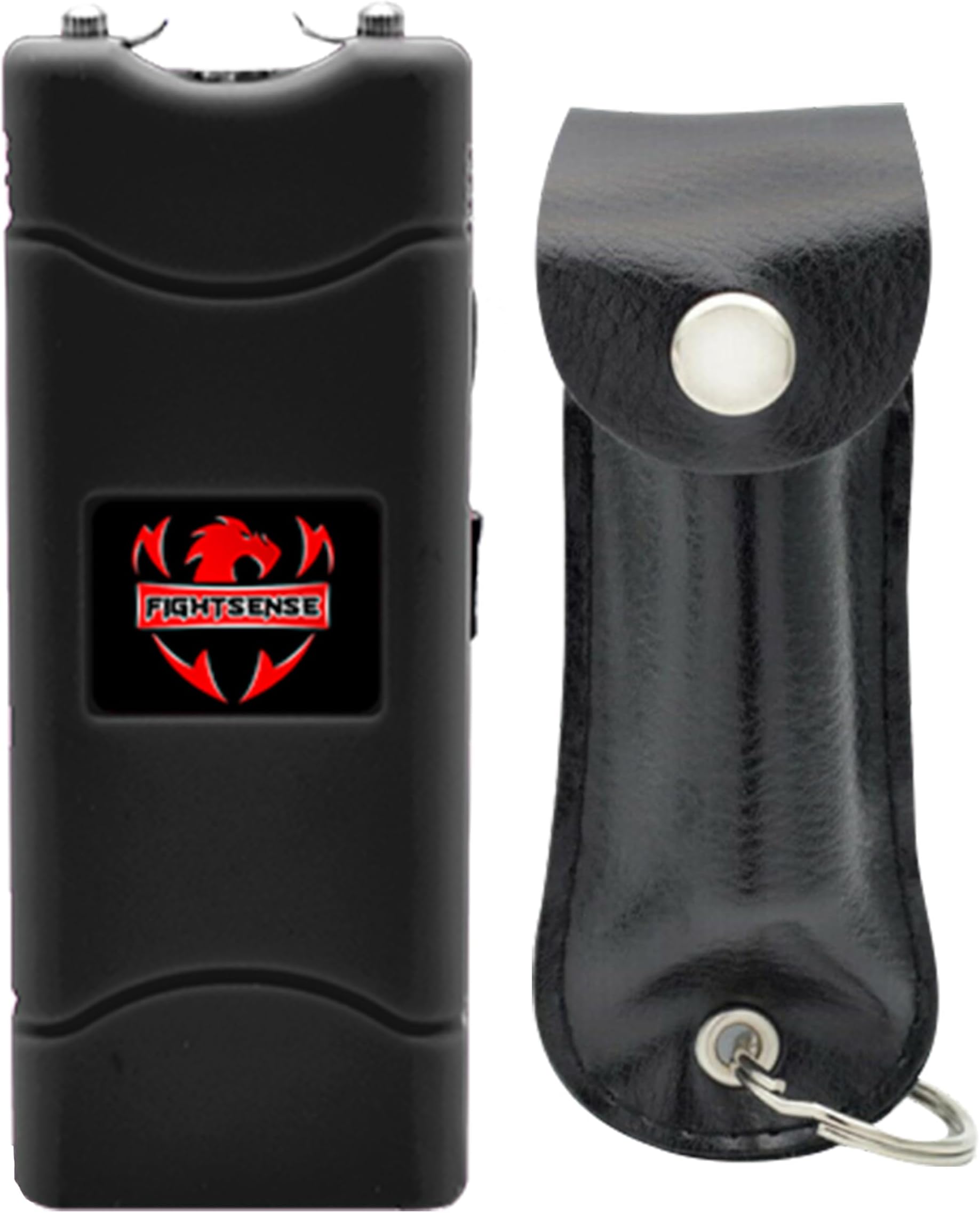 FIGHTSENSE Mini Stun Gun Keychain & Pepper Spray Combo Pack for Self Defense Kit