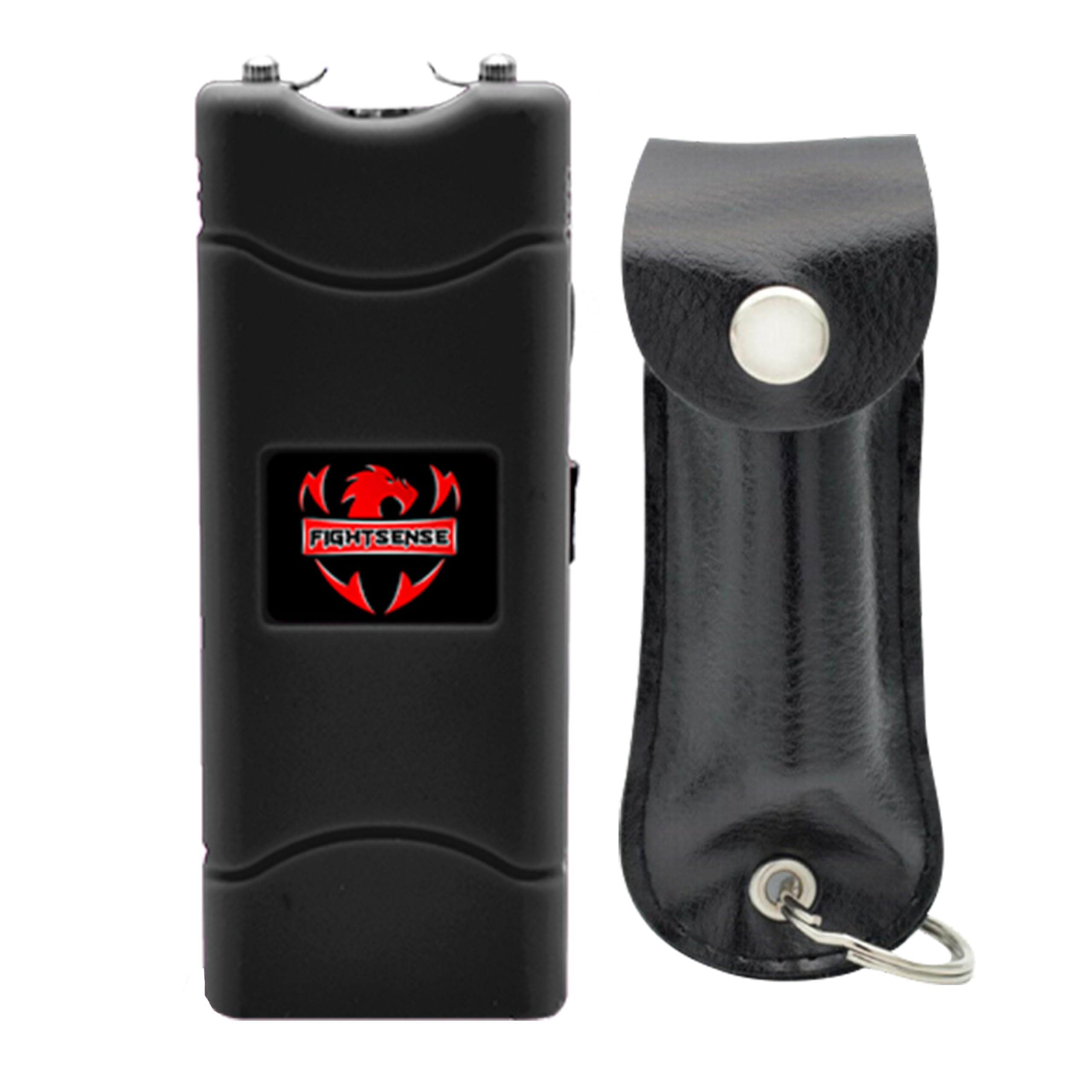FIGHTSENSE Mini Stun Gun Keychain & Pepper Spray Combo Pack for Self Defense Kit