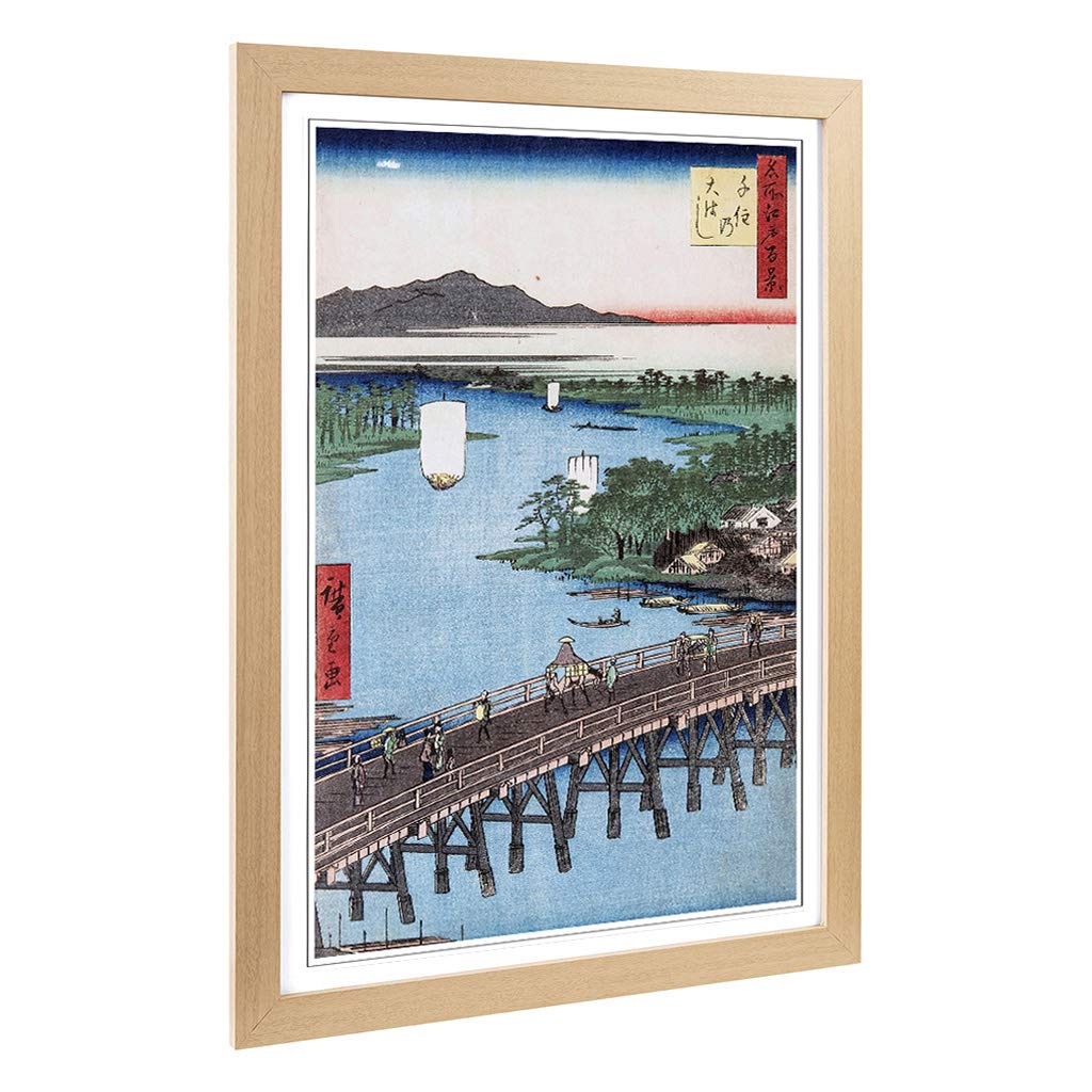 Big Box Art Framed Print of Hiroshige Japanese Oriental (33) Design | Wall Art Picture | Home Decor for Kitchen, Living Room, Bedroom, Hallway, Oak, A2 / 24.5x18 Inch / 62x45cm