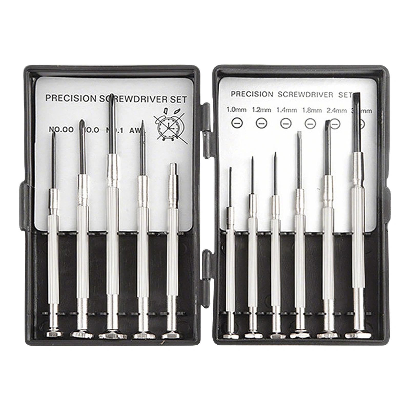 11 Pcs Precision Mini Screwdriver Set, Glasses Repair Small Screwdriver, Precision Repair Tool Kit with 11 Different Size Flathead and Philips Screwdrivers, Ideal for Glasses, Watch, Jewelers