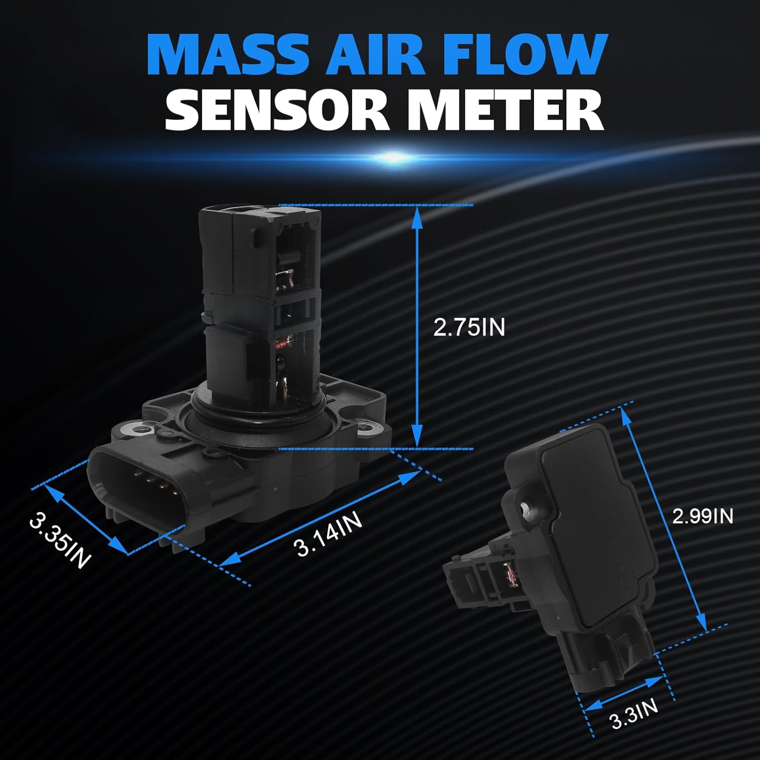 10393948 Mass Air Flow Sensor MAF Sensor for Cadillac CTS Escalade ESV EXT 2009-2015 Chevrolet Avalanche Silverado 1500 2500 3500 HD Suburban Tahoe GMC Sierra Yukon Replace 19330128 213-4343