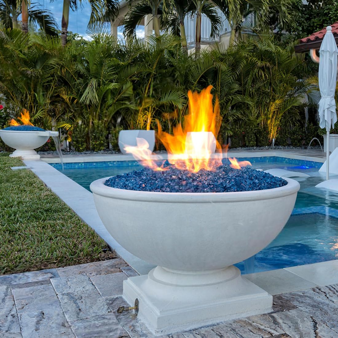 Fire Glass for Propane Fire Pit, 1/2 Inch High Reflective Fireplace Glass Rocks for Fire Pit Table, Fire Pit Glass Rocks for Outdoor Fire Table and Landscaping, 5 lbs, Cobalt Blue - Image 6