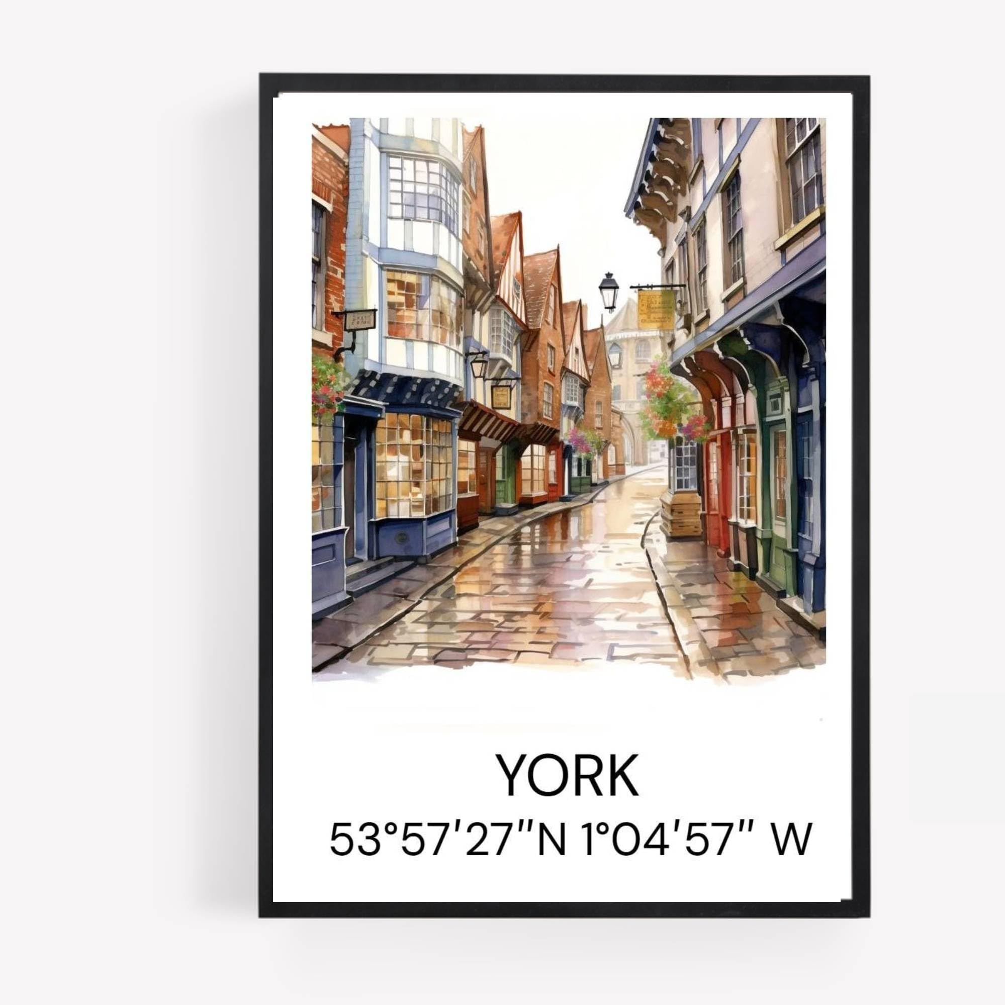 gfc york Cityscape Skyline Map Print Picture Poster Gift A4 UNFRAMED 1 wall art Home decor Decorating landmarks