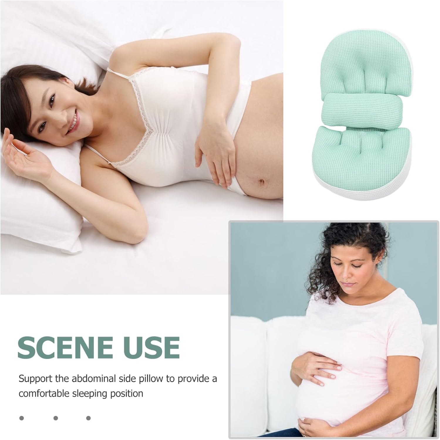 1set Maternity Pillow for Pregnant Women with Lumbar Support Comfortable Abdominal Cushion for Side Sleeping Breathable Design with Auxiliary Pillow
