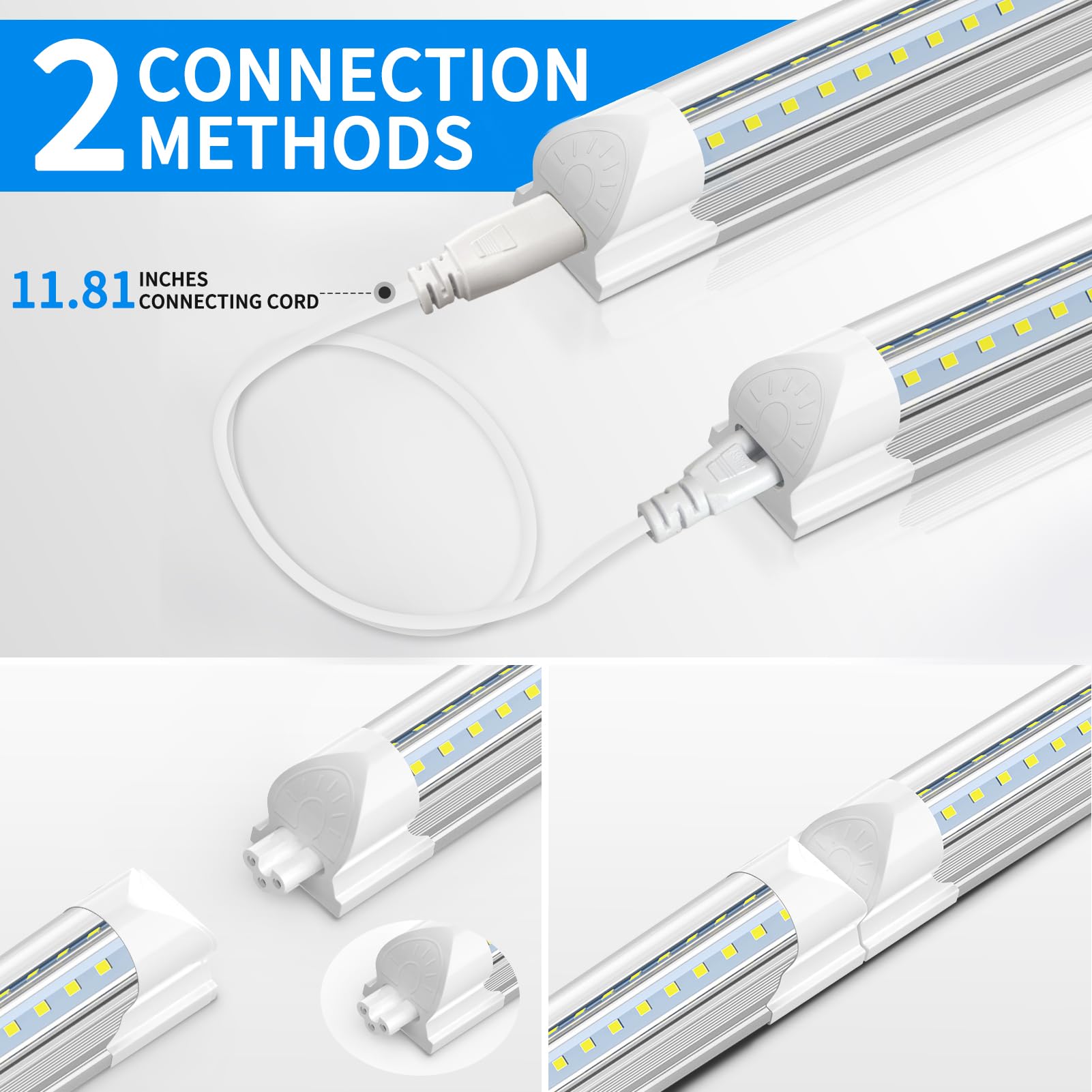 Leeのルームライト CNSUNWAY 2FT LED Shop Light, 20W 3000LM, 5000K Daylight T8
