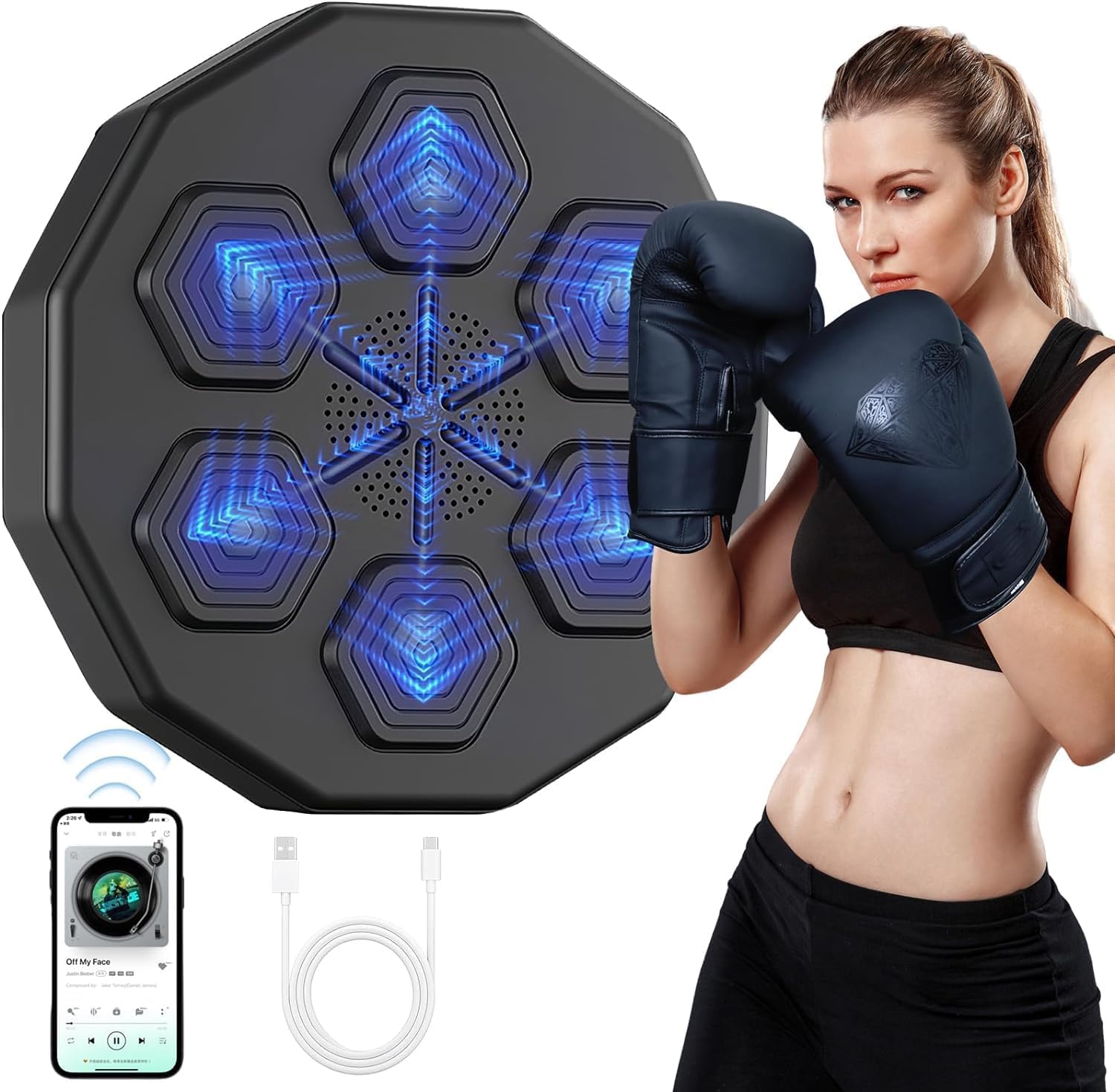 Scizor Music Boxing Machine Boxing Machine 6 Lights & Bluetooth Sensor Wall Mounted Music for Teens and Adults Music Boxing Machine for Adults in Home, Indoor & Gym (B0DGLC82JF) Amazon Price History, Amazon Price Tracker