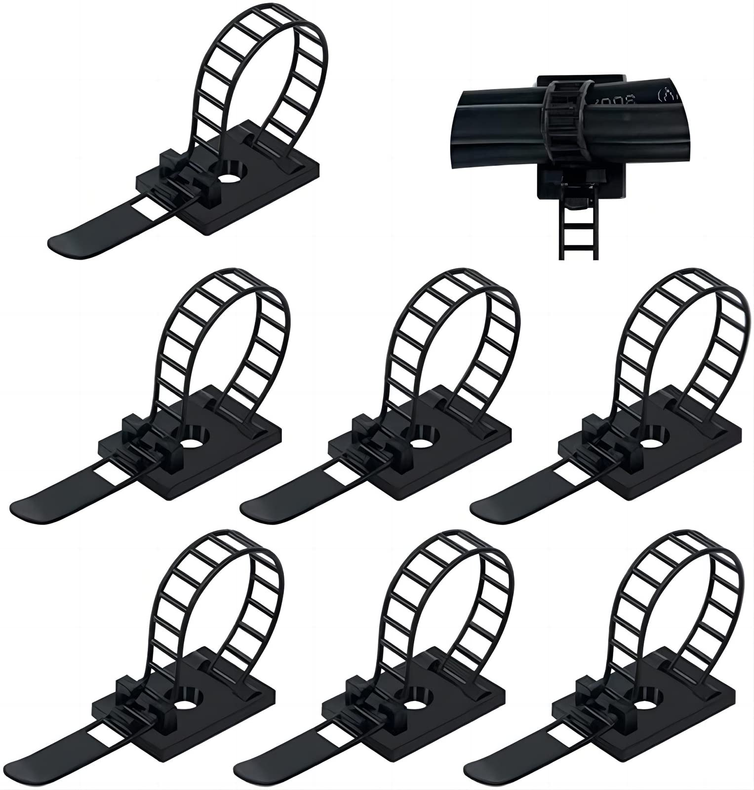 SZFUDIGO cable ties cable clips cable management,under desk wire management cord clips under,desk cable management reusable zip ties wire organizer under desk PCS50 (50PCS, black)