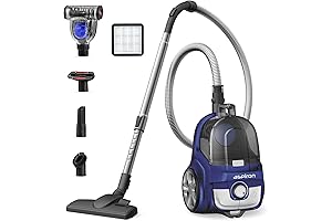Aspiron Upgraded Canister Vacuum Cleaner: Powerful and Efficient Bagless Cleaning