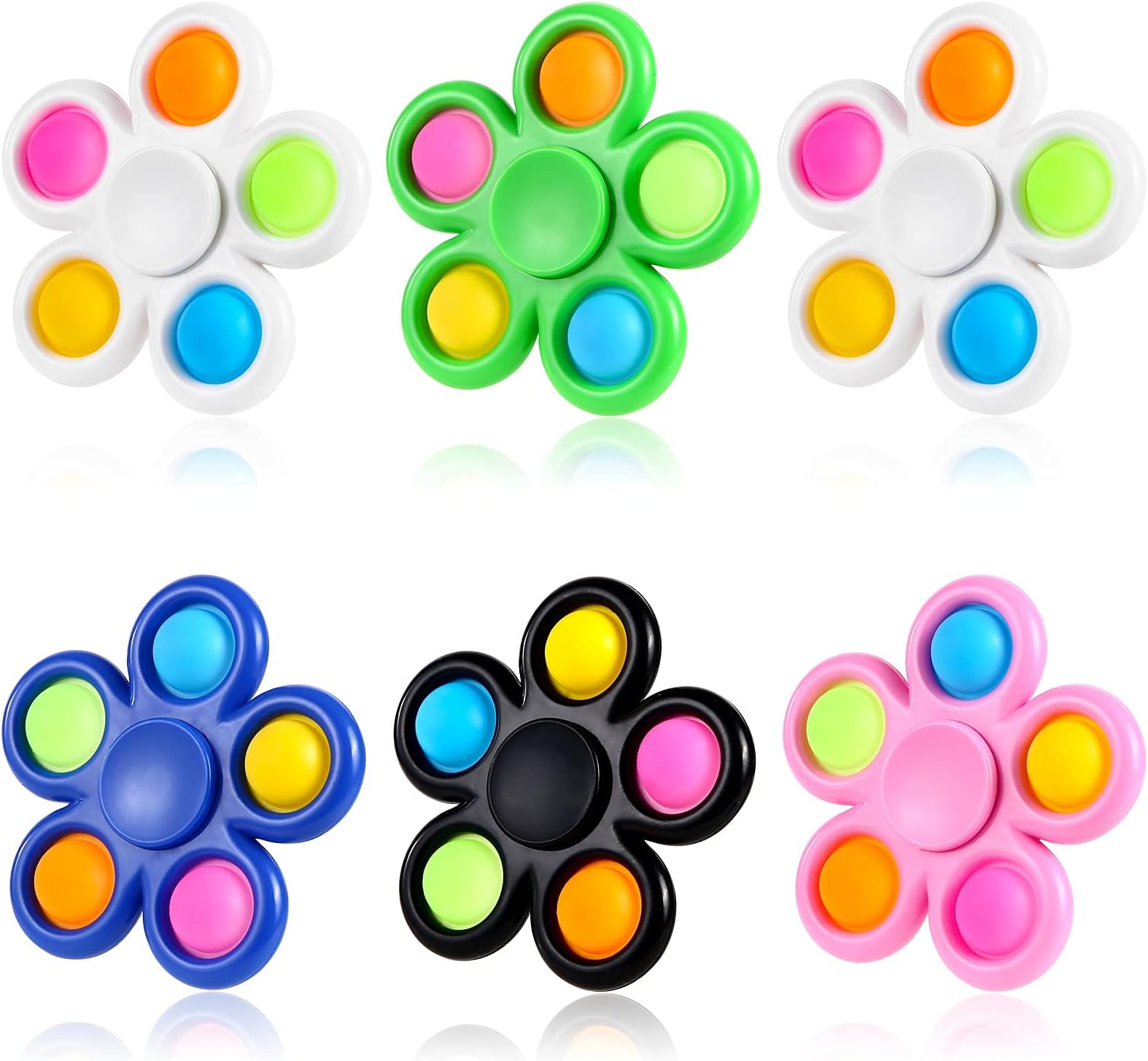 SCIONE Fidget Spinner 4 Pack Push Bubble Fidget Toys, Party Favor Birthday Gift for Kids Hand Finger Spinner Toys Stress Relief for Adults