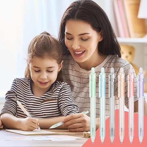 Miniatura 7 de Lindo juego de lápices mecánicos, 6 lápices mecánicos pastel de 0.020 in con 2 cajas de recambios de lápices HB, lápices mecánicos estéticos,