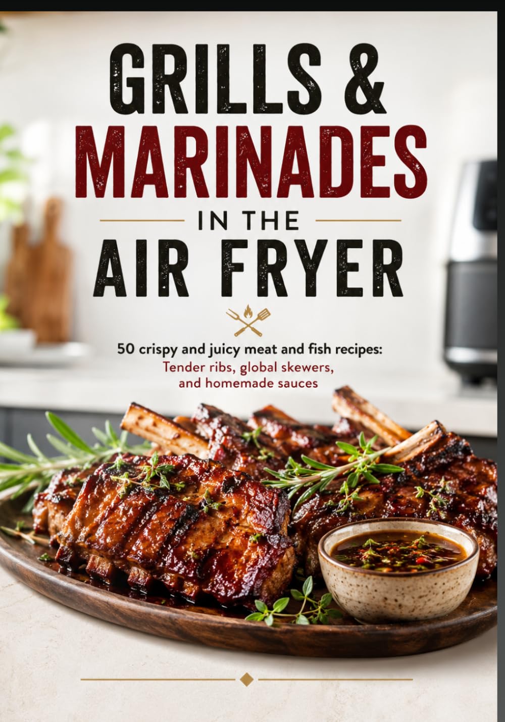 GRILLS & MARINADES IN THE AIR FRYER: 50 crispy and juicy meat and fish recipes: Tender ribs, global skewers, and homemade sauces
