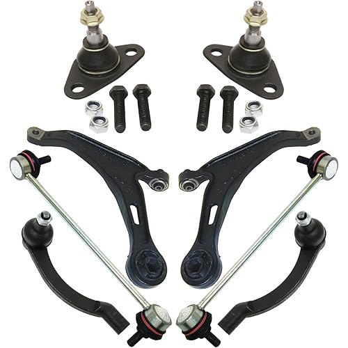 TRQ Front Steering & Suspension Kit Ball Joint Control Arm Sway Bar Stabilizer Link Tie Rod Compatible with 1995-1997 Volvo 960 1997-1998 S90 V90