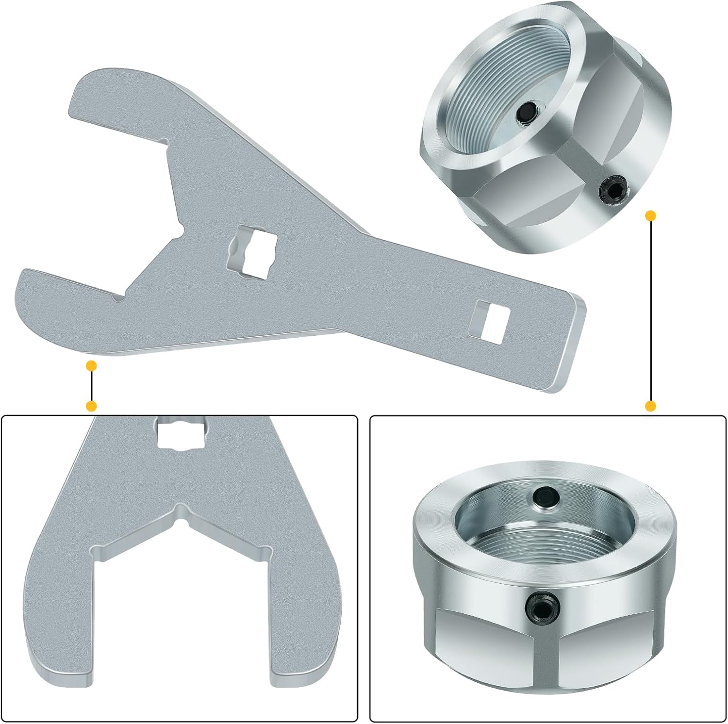 M MATI Rear Axle Nut Wrench Tool 46mm & Rear Axle Lock Nut for Yamaha Raptor 350 YFM350 250 YFM250 125 YFM125 2004-2013 90170-33010-00 90113-06039-00