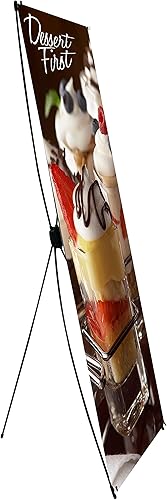 Miniatura 6 de Banner personalizado en X de 24 x 62 pulgadas incluye pancarta impresa personalizada con soporte soporte pequeño económico soporte de pancarta X