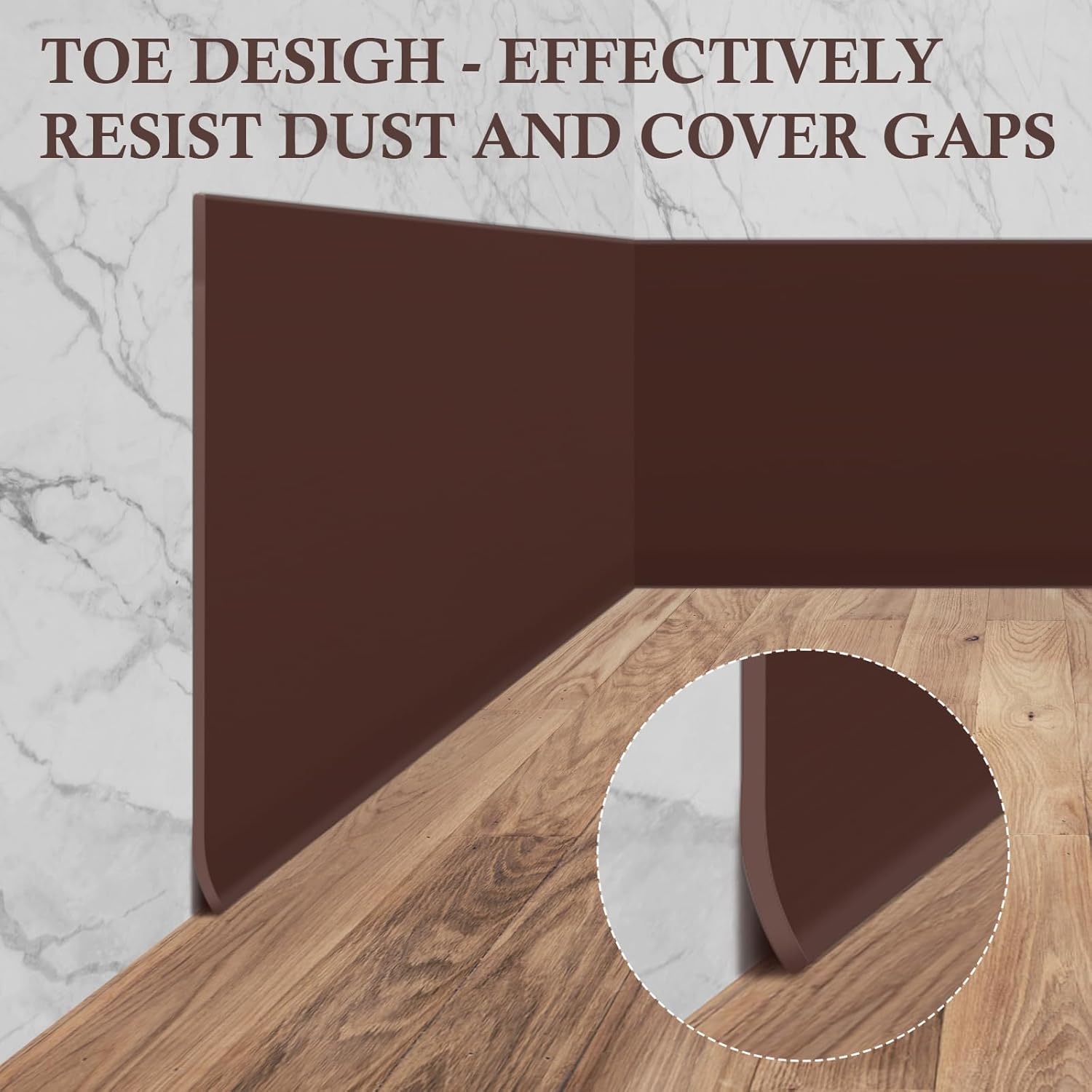POPAKAN Flexible Baseboard Molding Trim 4" x 15 ft, Self-Adhesive Vinyl Wall Base Cove Base, Peel and Stick Rubber Wall Base Molding Trim - Coffee 4in x 15ft Coffee