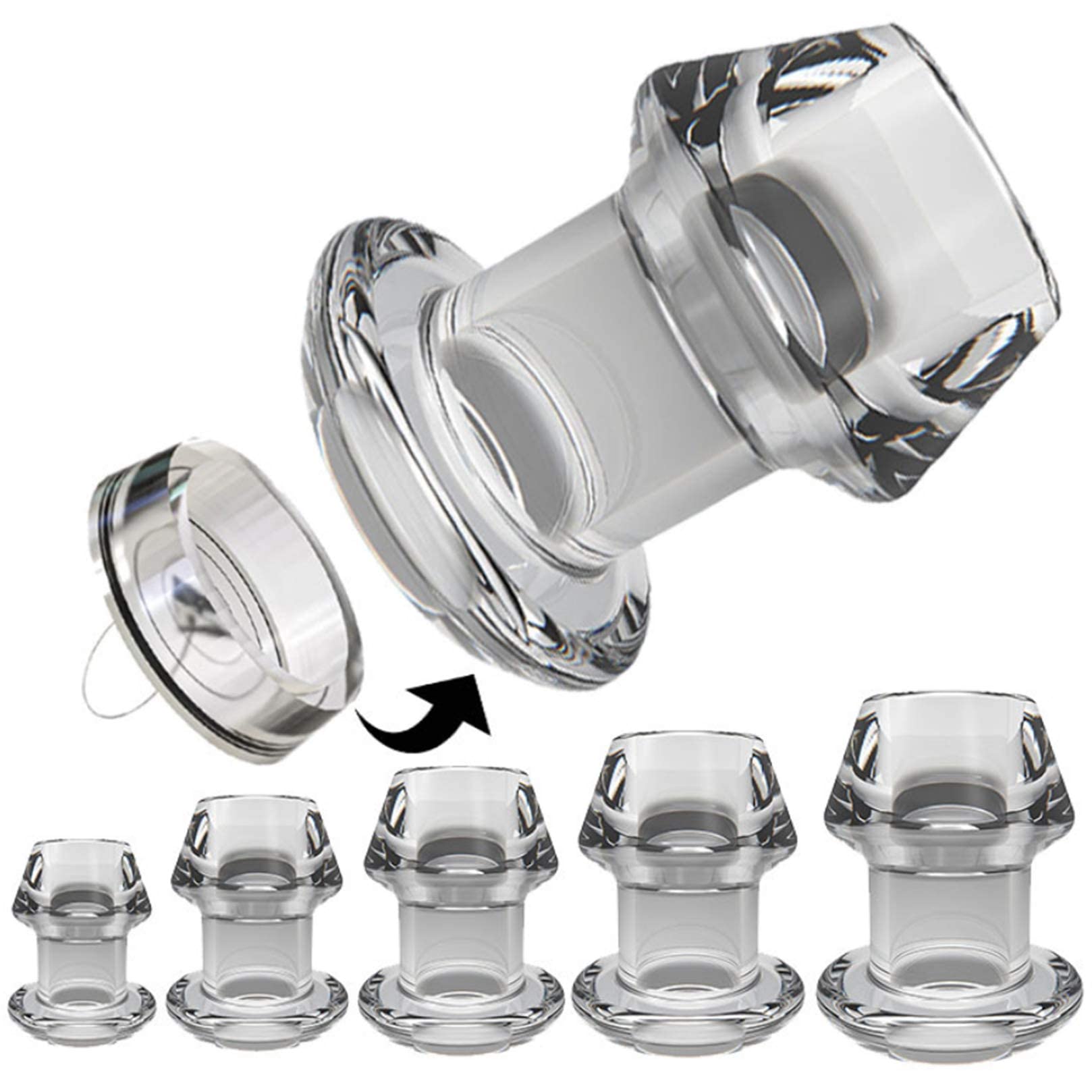 BDSMAGE Plug anale cavo, Plug Anale-Dilatatore per Donna Uomini, Plug Anale Sex toys Plug Analesex, Plug Anali Sexytoysys Donne Uomo (XXL)