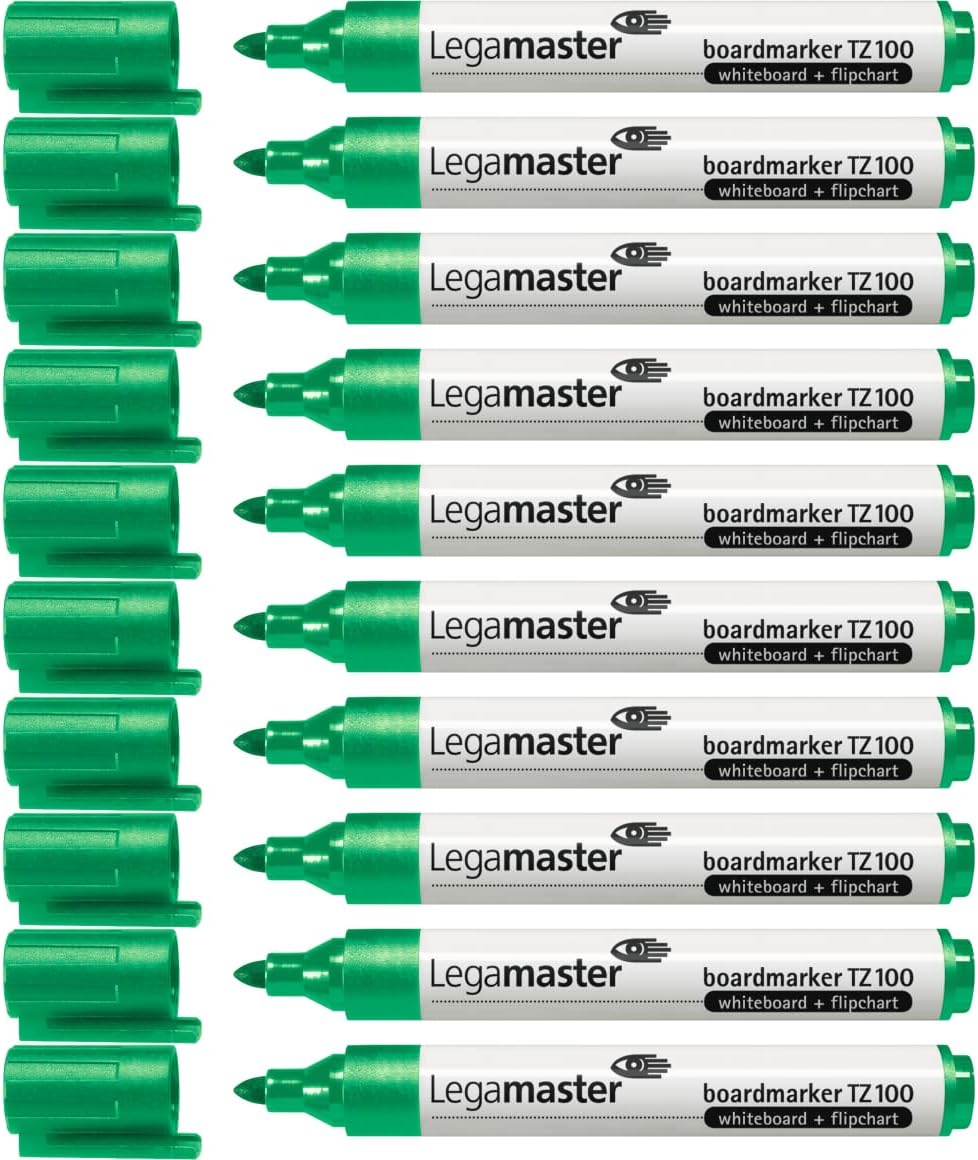 Legamaster 7 110504 TZ100 Board Marker Refillable 1.5 – 3 mm, 10 Box, Green