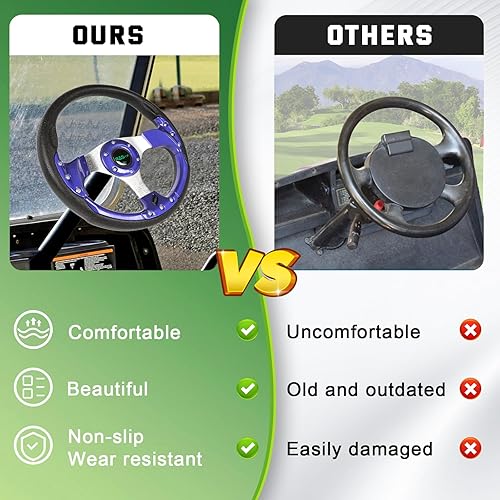 Vista 58 de RASTP Volante de carrito de golf de 12.6 pulgadas/12.598 in para Club Car DS y Club Car Precedent EZGO Yamaha Carritos de golf, rojo Estilo B- Rojo