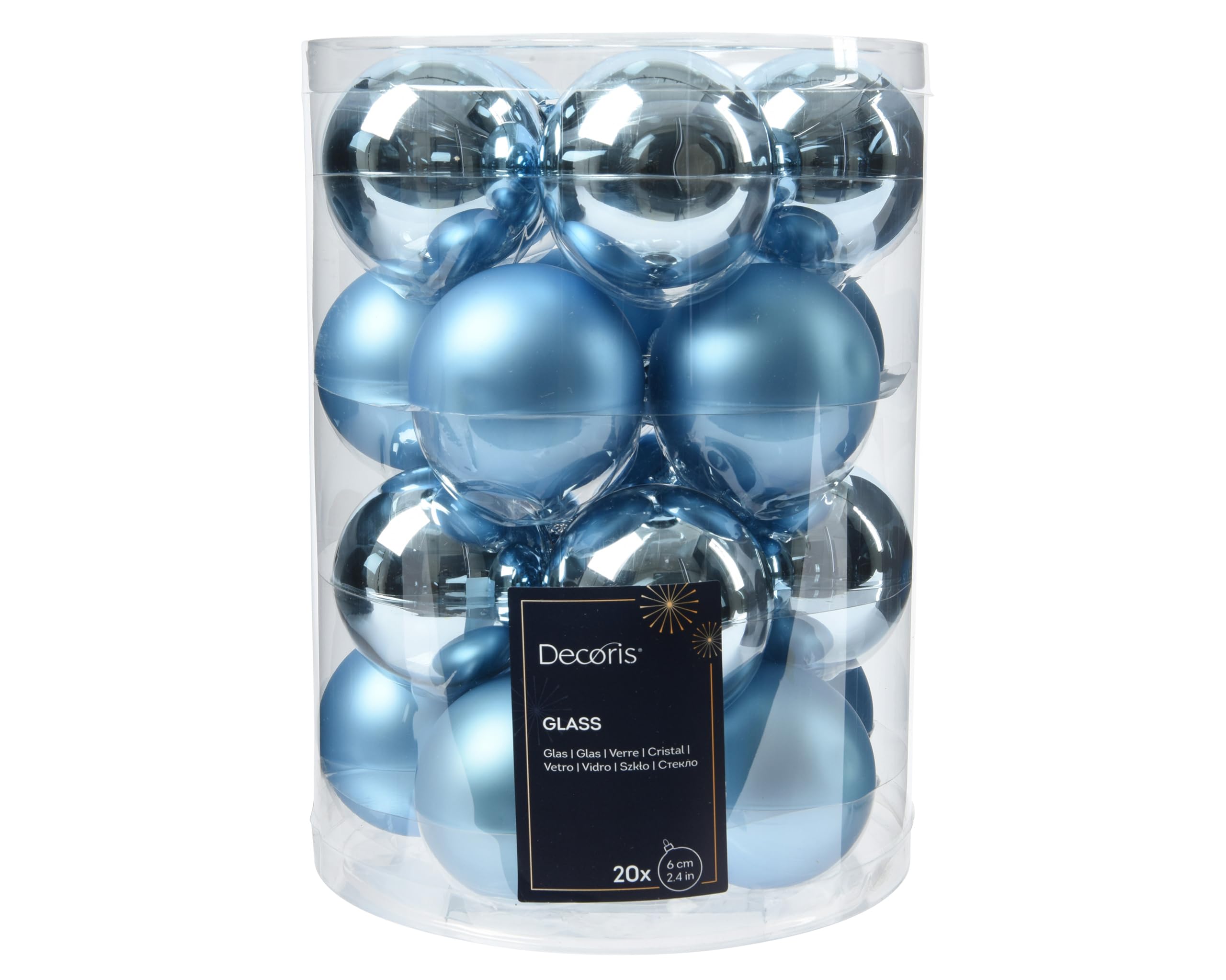 Set da 150 Palline di Natale, Addobbi Natalizi, Opache, Lucide, Glitterate, ∅ 3,4 e 6 cm, Deco, Blu Petrolio RELAXDAYS | Leroy Merlin