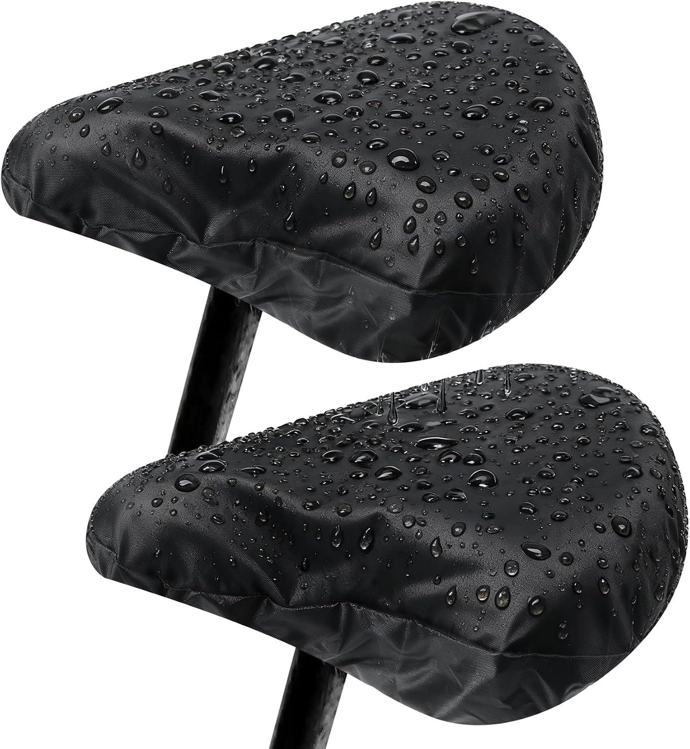 2 Pcs Bike Seat Covers, Bicycle Seat Cover Waterproof for Sun & Dust, Washable for Men Women City Mountain Bikes (Black)
