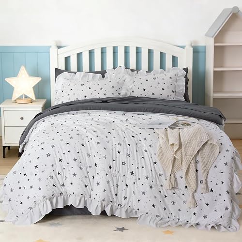 Aimuan Star Print Comforter Set Soft Breathable All Season Bedding Set with 2 Pi