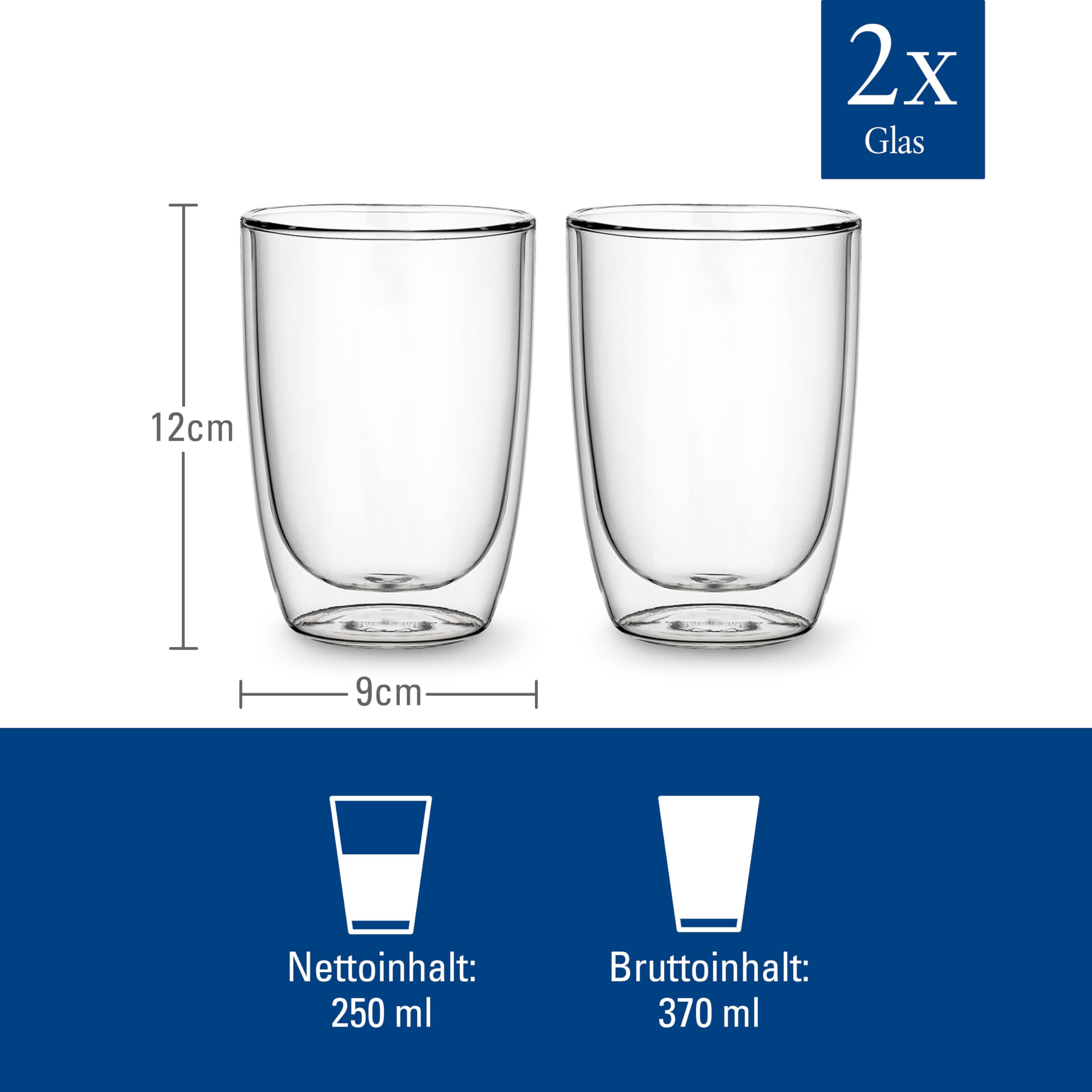 Villeroy & Boch Artesano Hot&Cold Beverages Tazas de té, 0.39 litros, medido hasta el borde, Vidrio borosilicatado