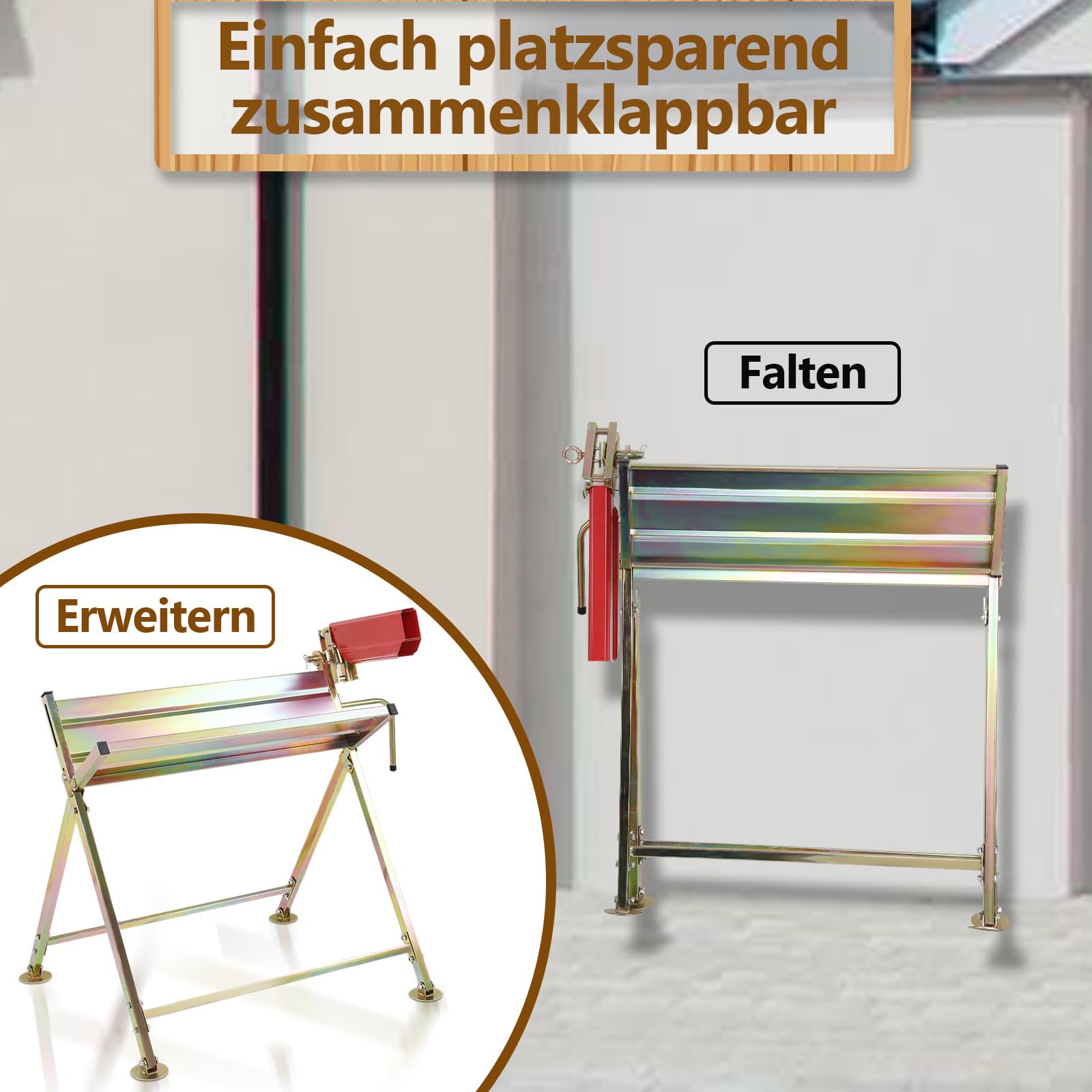 Chevalet de sciage avec support de tronçonneuse - Charge maximale : 150 kg - Scie précise du bois de chauffage - Pliable et peu encombrant - 81 x 72 x 78,5 cm